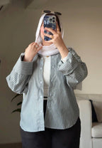 Stripped shirt كم مقلوب