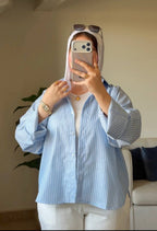 Stripped shirt كم مقلوب